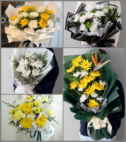 山东青岛莱西市马连庄镇展家村白事花束代送